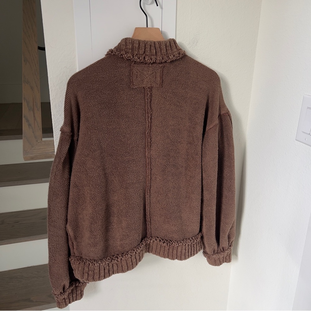 New w/ Flaw Free People We The Free Cute In This Cardi Cardigan Sweater Brownies - Picture 5 of 8